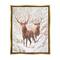 Stupell Industries Elks Snowy Forest Wildlife Black Framed Floater Canvas Wall Art